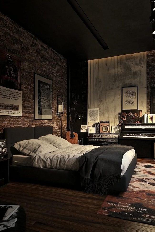 Red And Blue Musician'S Bedroom
