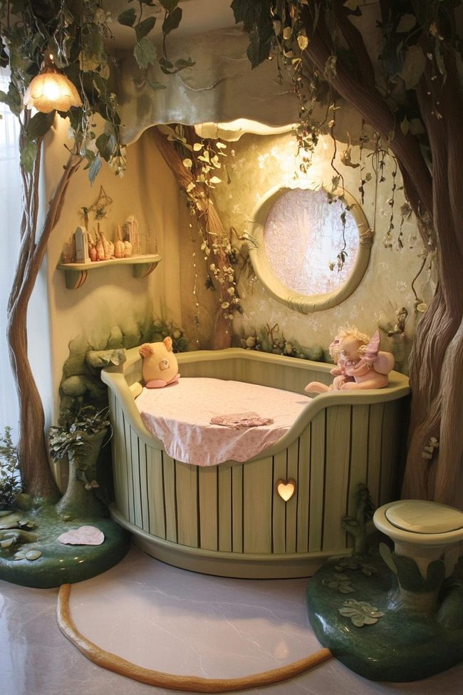 Lavender Nursery With Storybook Castle