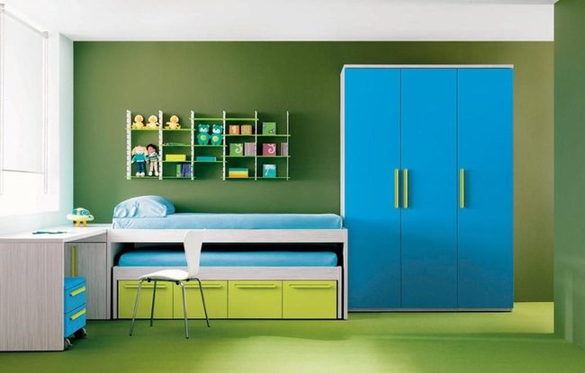 Blue Storage Bunks Green