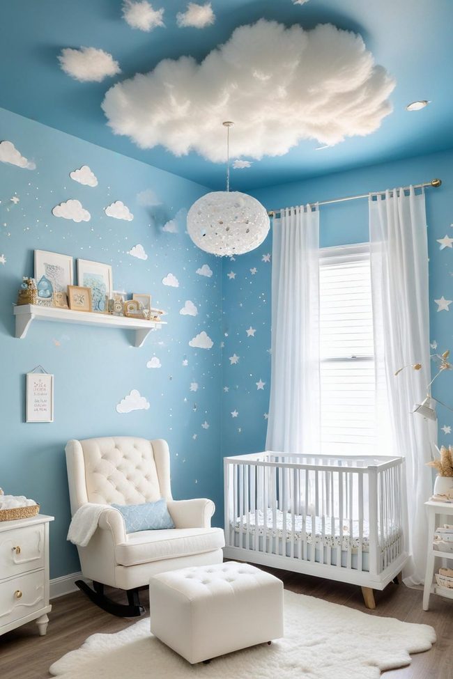 Soft Blue Skies Baby Room