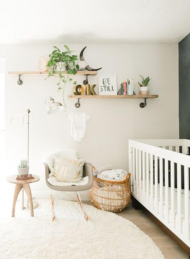 Mint Green Nursery With Oak