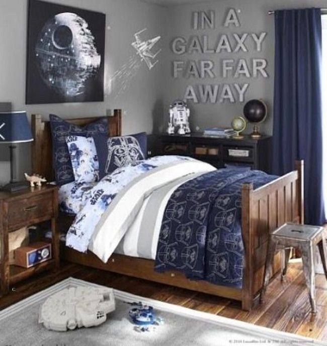 Starship Blue Bedroom Galaxy