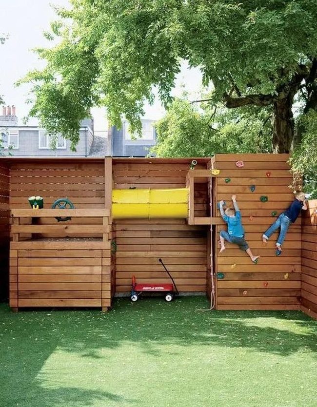 Colorful Climbing Structures Green Grass