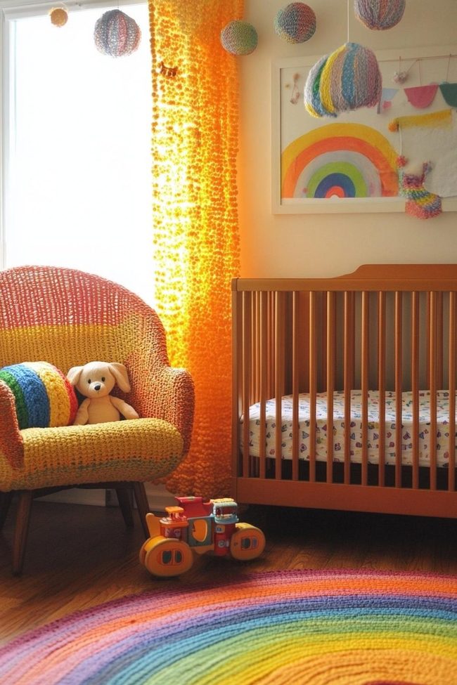 Seventies Rainbow Nursery Walls