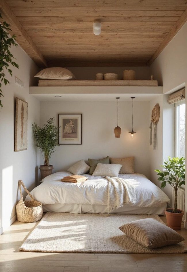 Warm Oak Loft Meditation Sanctuary