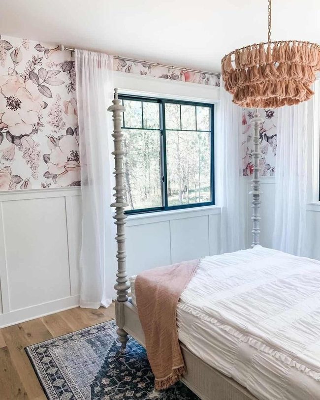 Pink Tassel Chandelier Bedroom