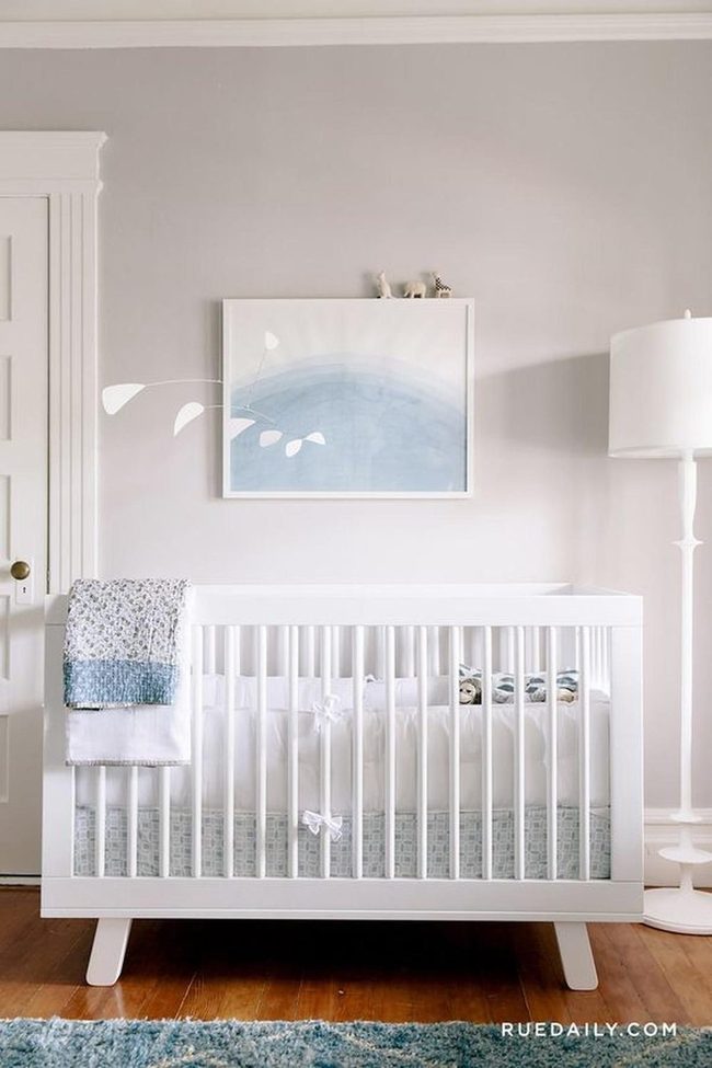 Blue Knit Crib Blanket Focal Point