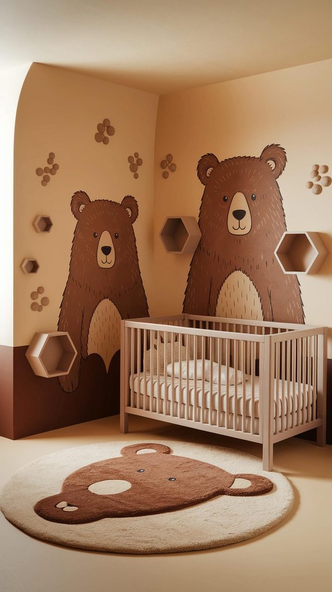 Brown Bear Woodland Nursery Design