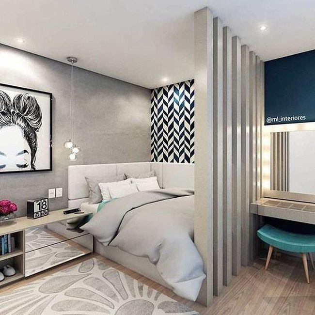 Black And White Bedroom Focal Point