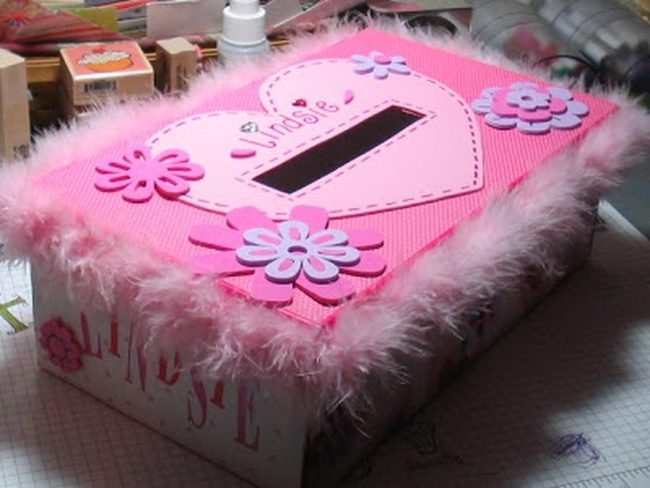 Pink Feathered Love Letter Box