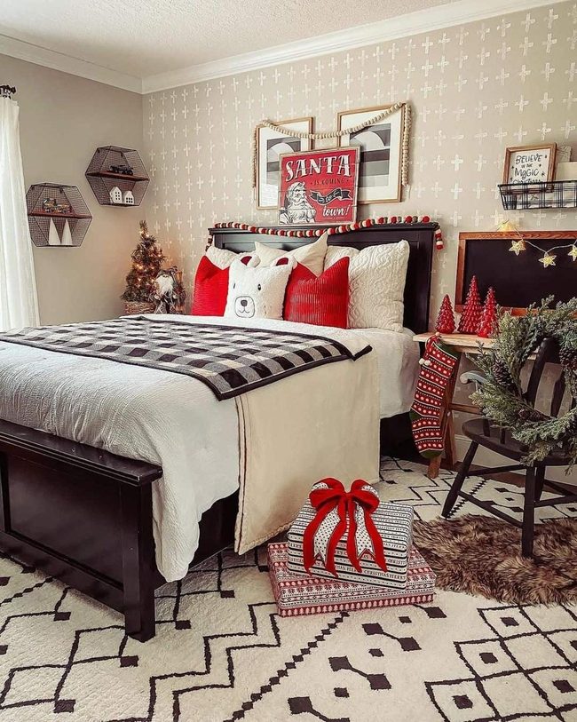 Red And Black Tribal Bedroom
