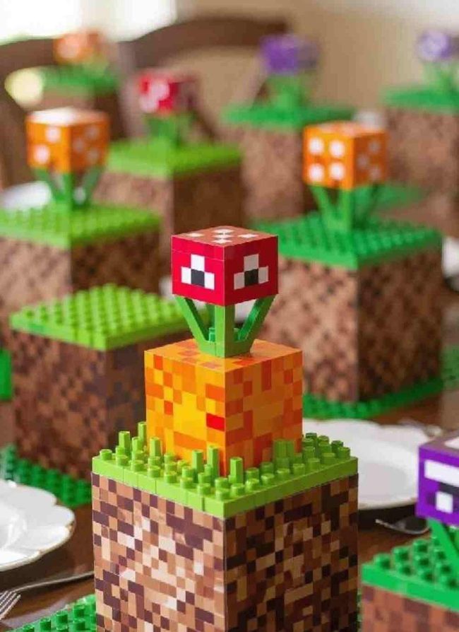 Pixelated Box Blocks Centerpiece