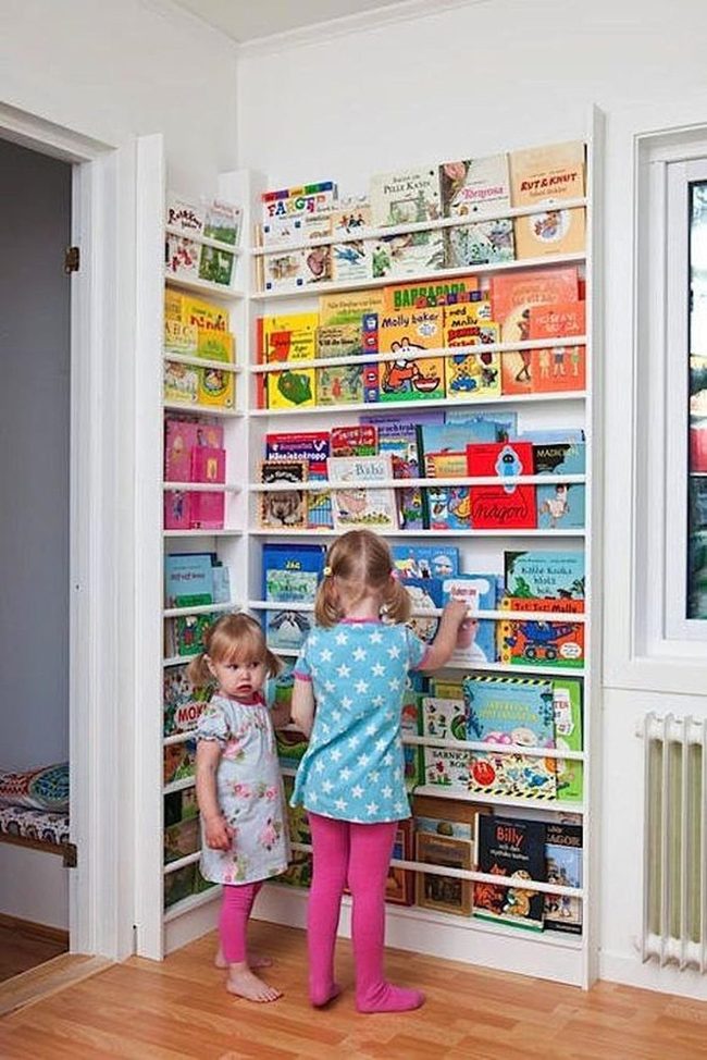 Colorful Bookshelf Reading Corner