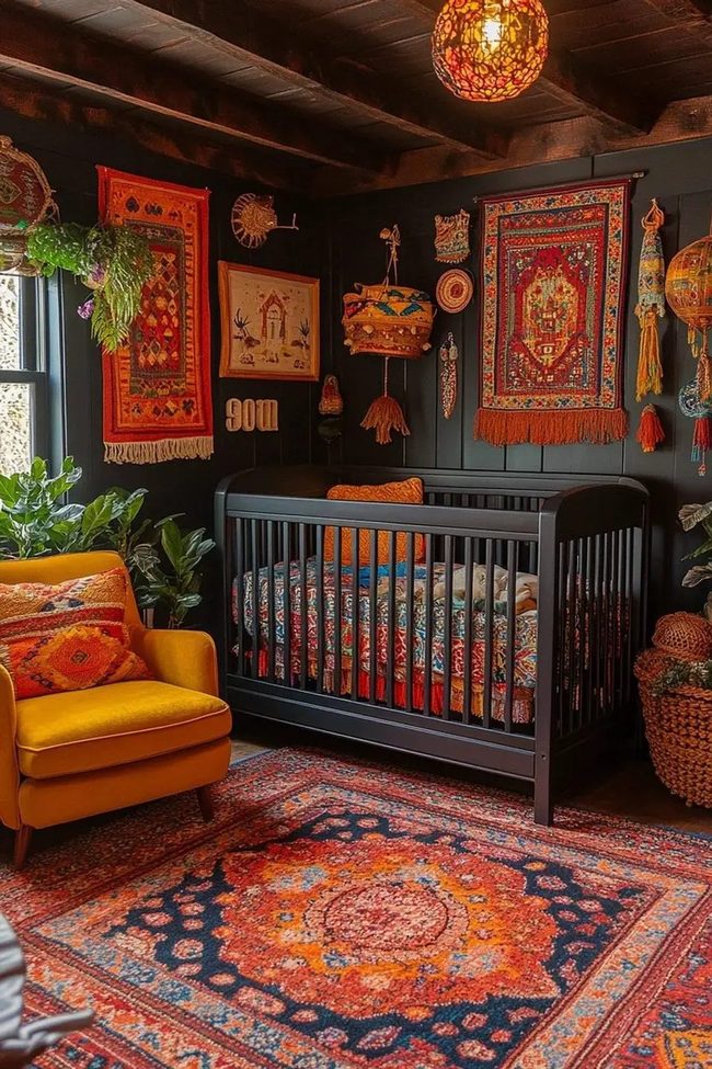 Bohemian Patterns And Emerald Accents