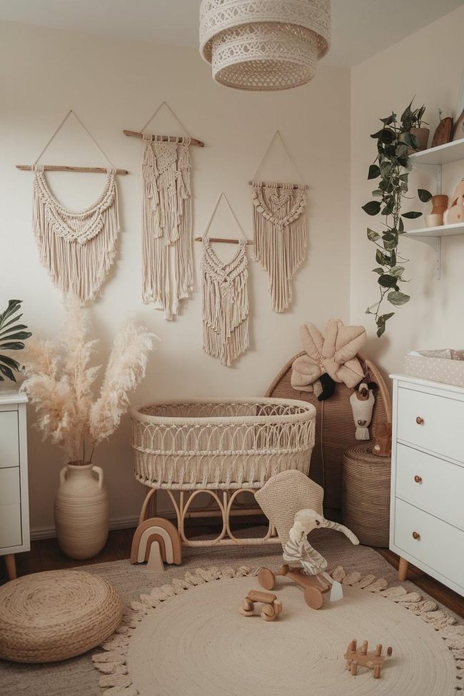 Woven Rattan and Pampas Nursery