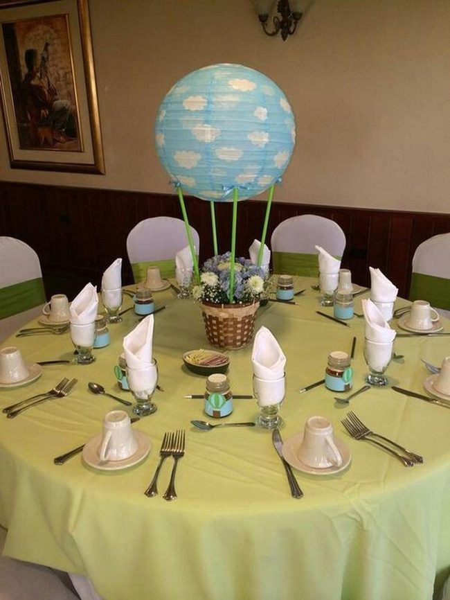 Green Tablecloth Dining Setup