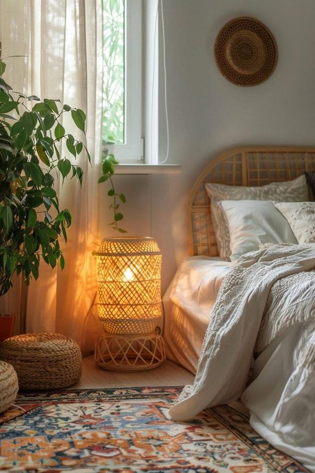 Tall Organic Wood Floor Lamp