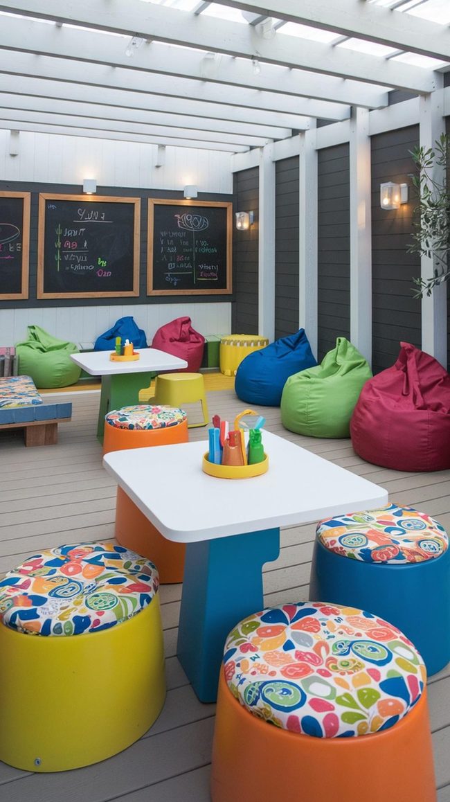 Colorful Kids Terrace Dining Zone