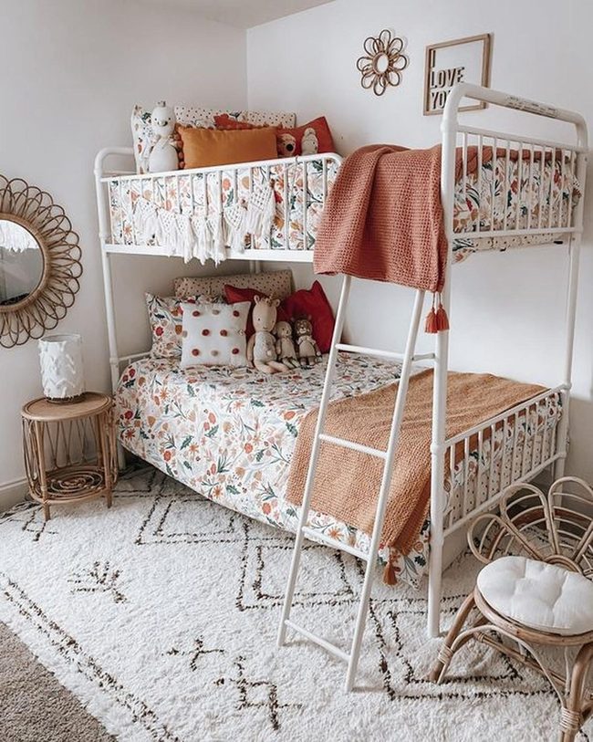 Floral Bedding Brightens Kids Room