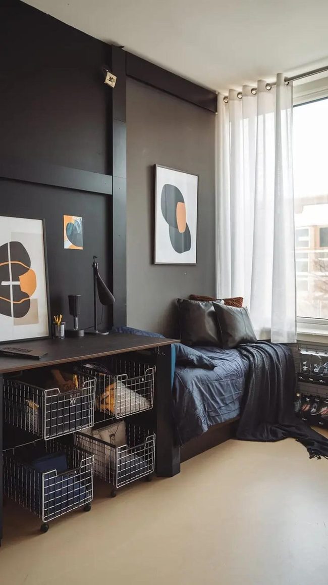 Dark Grain and Striped Bedding Sleep Oasis