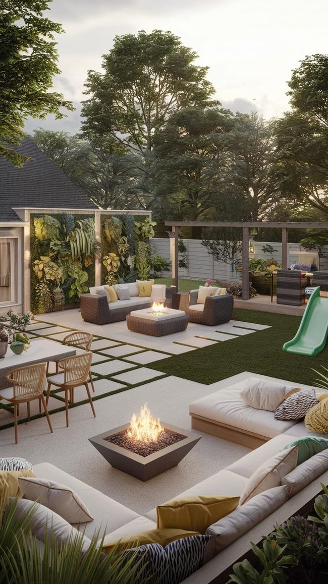 Functional Rear Yard Zones For Families