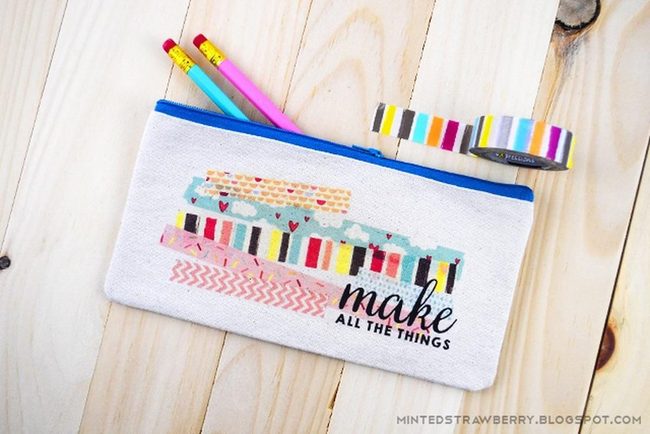 Washi Tape Pencil Pouch