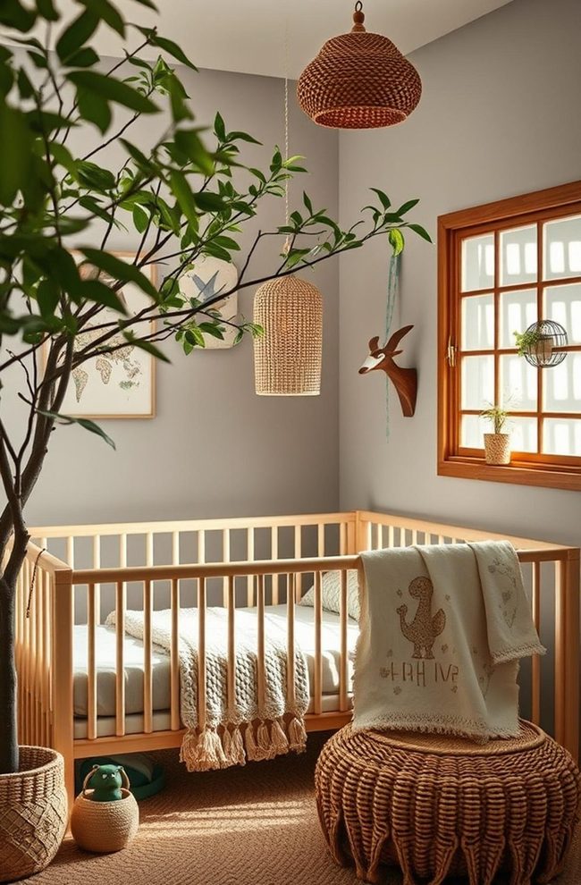 Green Plants And Natural Teak Elements