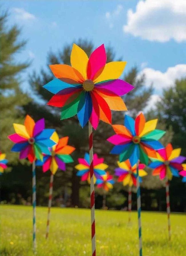 Red White Blue Spinning Pinwheels