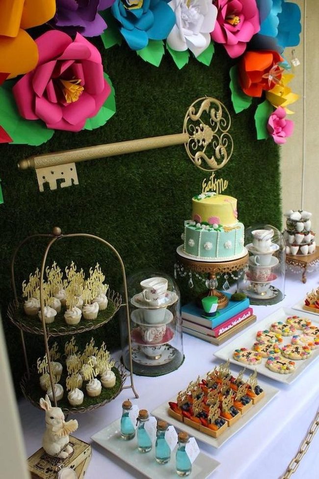 Pastel Paper Flowers And Gold Keys