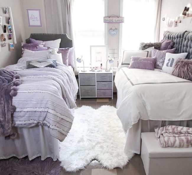 Gray Purple Dorm Sophistication