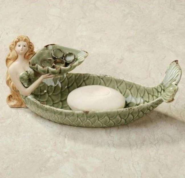 Ceramic Mermaid Shell Soap Dish