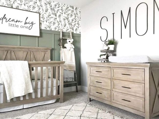 Gentle Green Nursery Room