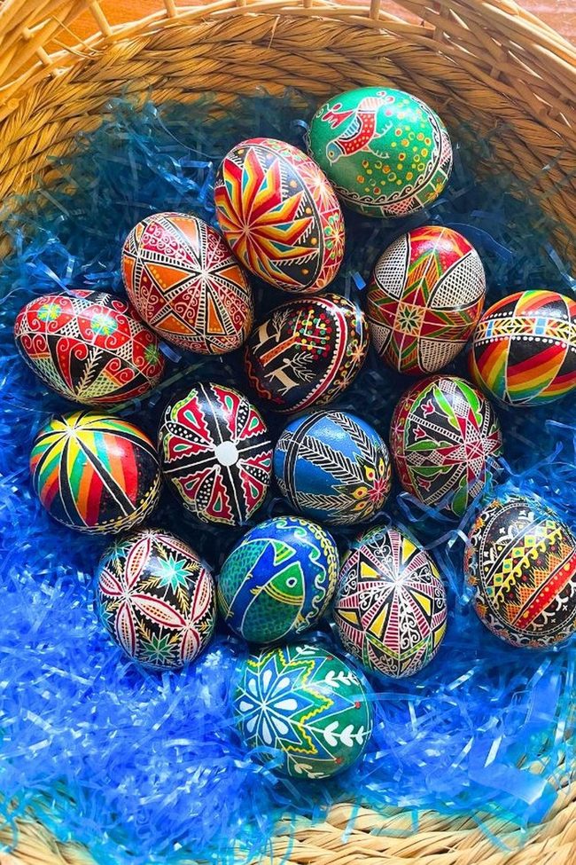 Colorful Wax-Dyed Easter Eggs