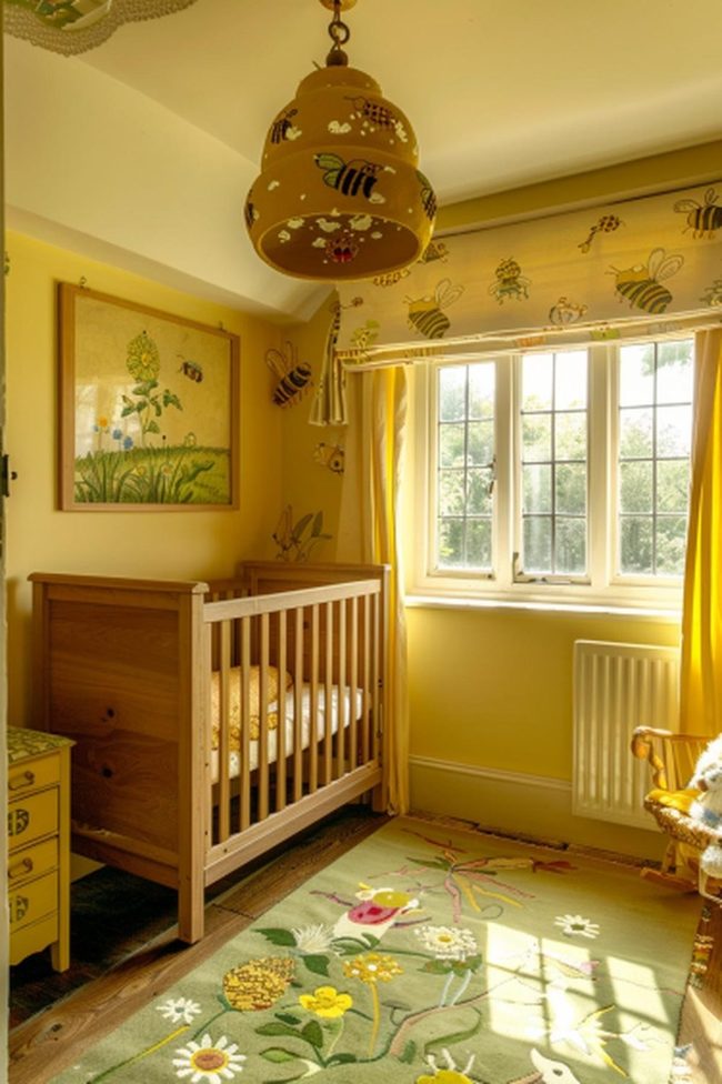 Yellow Walls With Bee Motifs