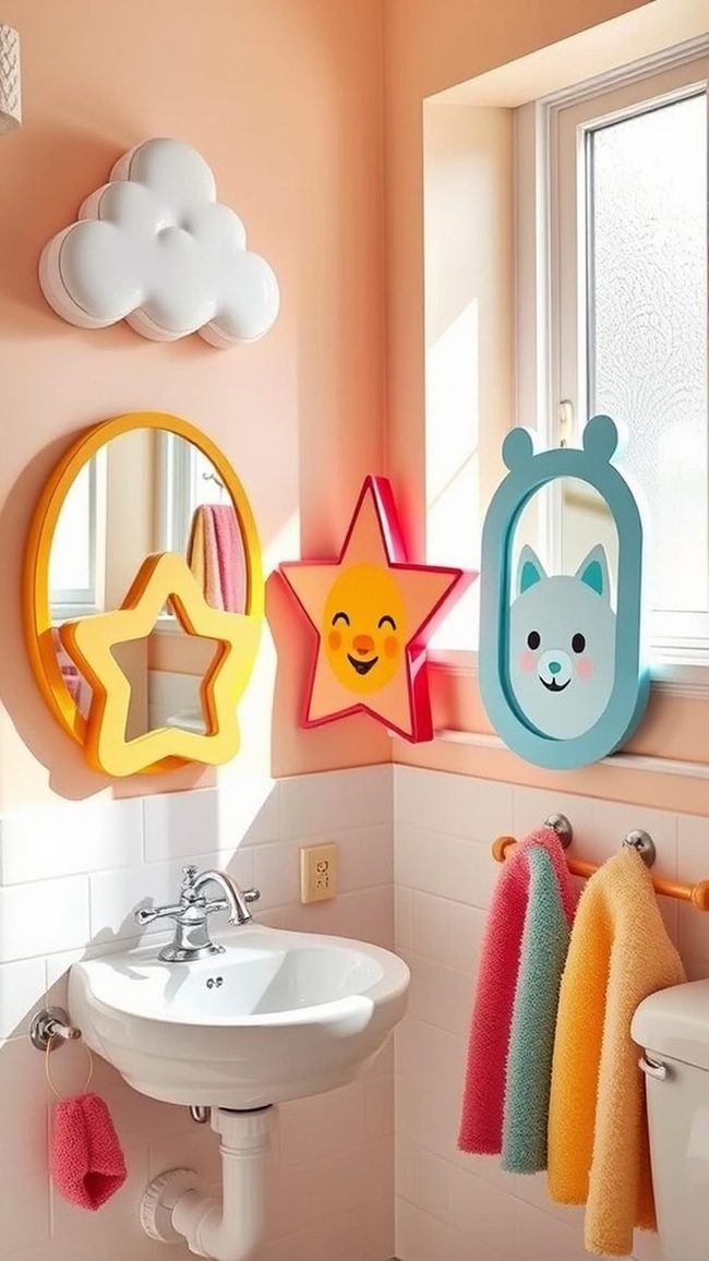 Whale-Shaped Mirror Yellow Frames