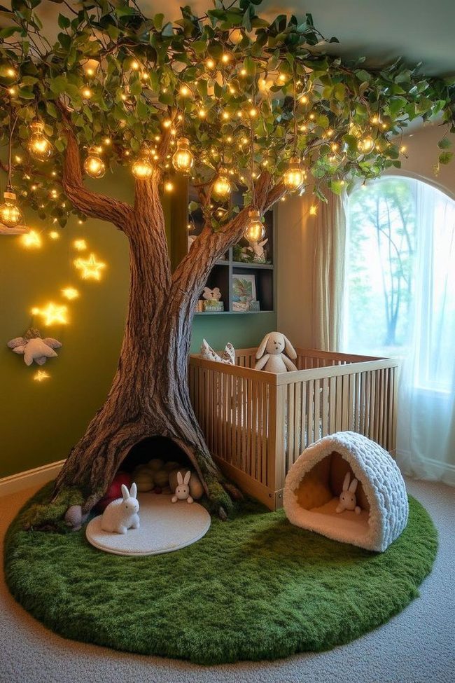 Canvas Tent With Delicate String Lights