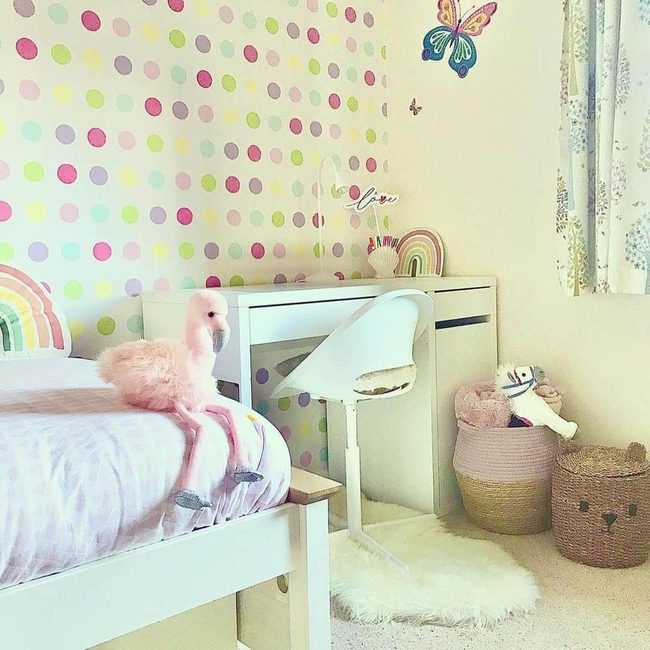 Bright Polka Dots Faux Fur