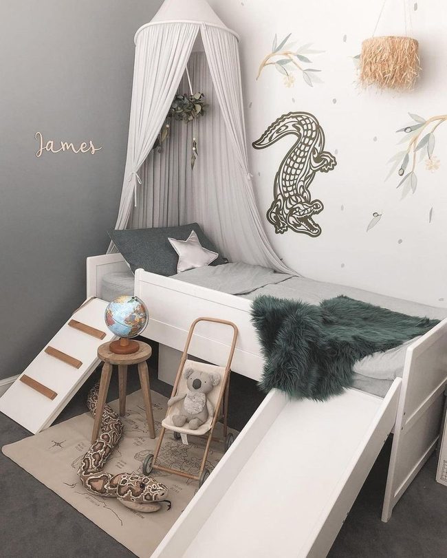 Slide Loft Bed With Canopy