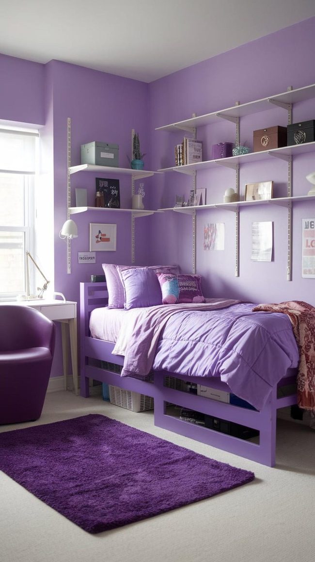 Purple Sheer Canopy Sleep Space