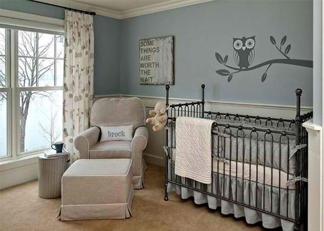 Linen Chair And Heirloom Crib