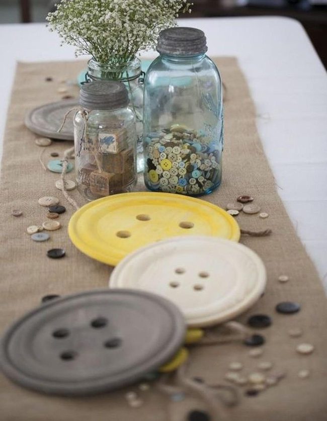 Oversized Buttons With Burlap Texture