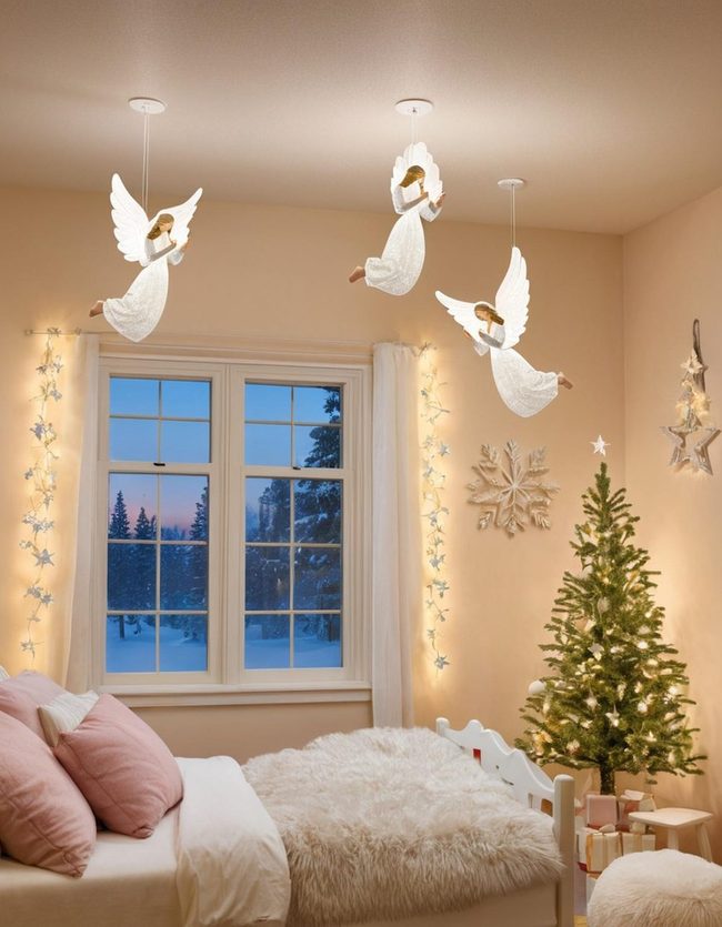 Suspended White Angels Overhead