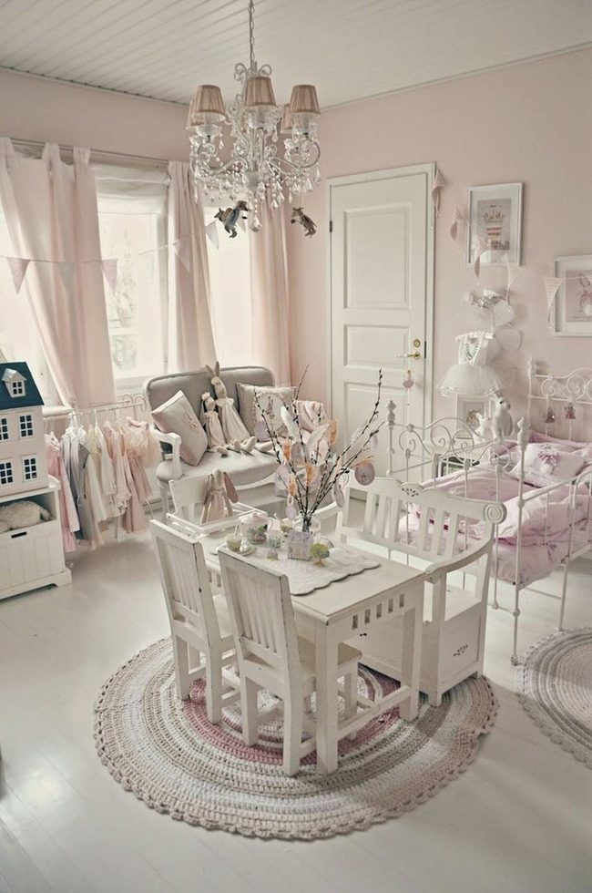 Pink Walls White Furniture