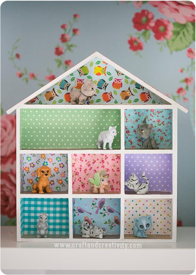 Pastel Wooden Dollhouse Nine Rooms