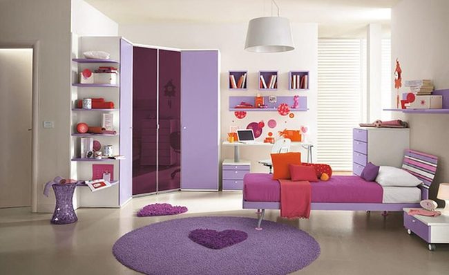Purple Heart Rug Bedroom