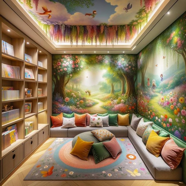 Green-Walled Reading Retreat