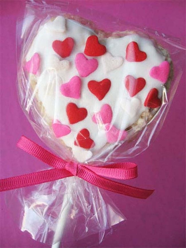 Red Sprinkle Rice Krispie Hearts