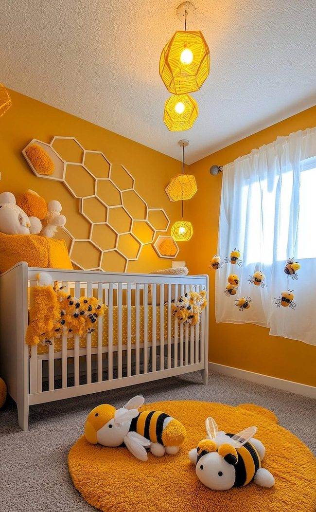 Yellow Hexagon Bee Nursery
