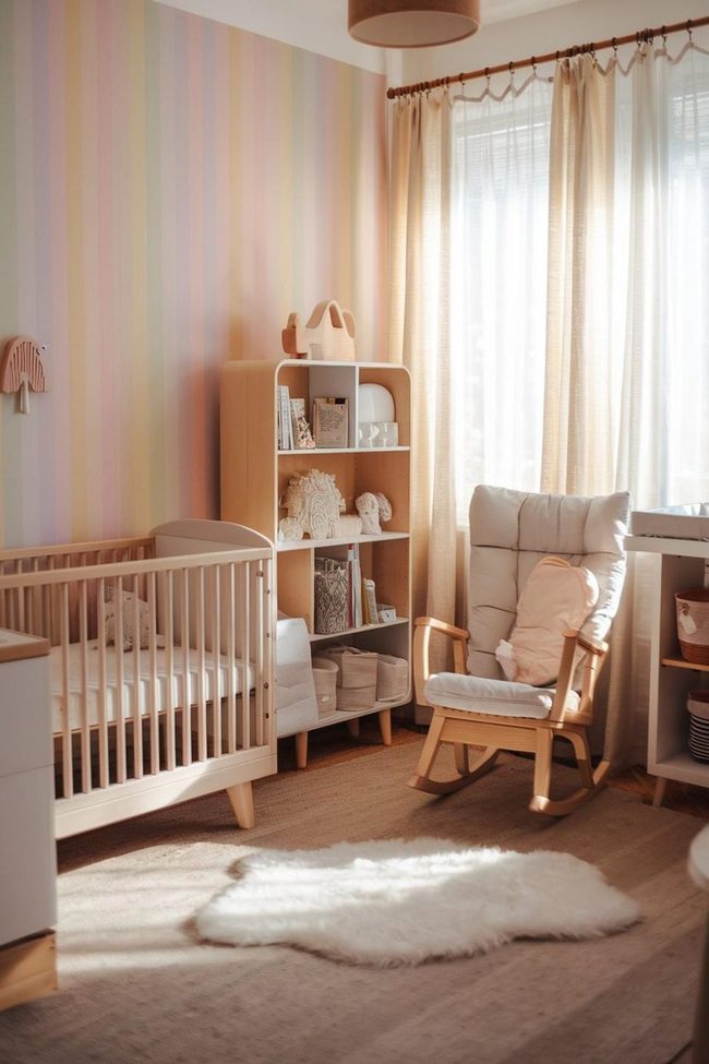 Pastel Rainbow Striped Nursery