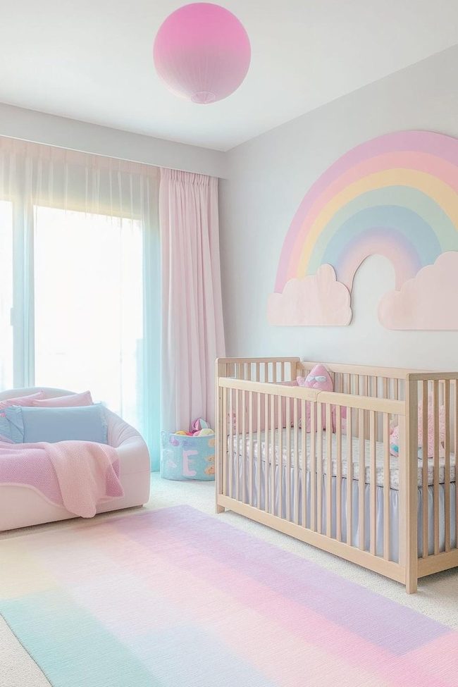 Understated Rainbow Nursery Walls